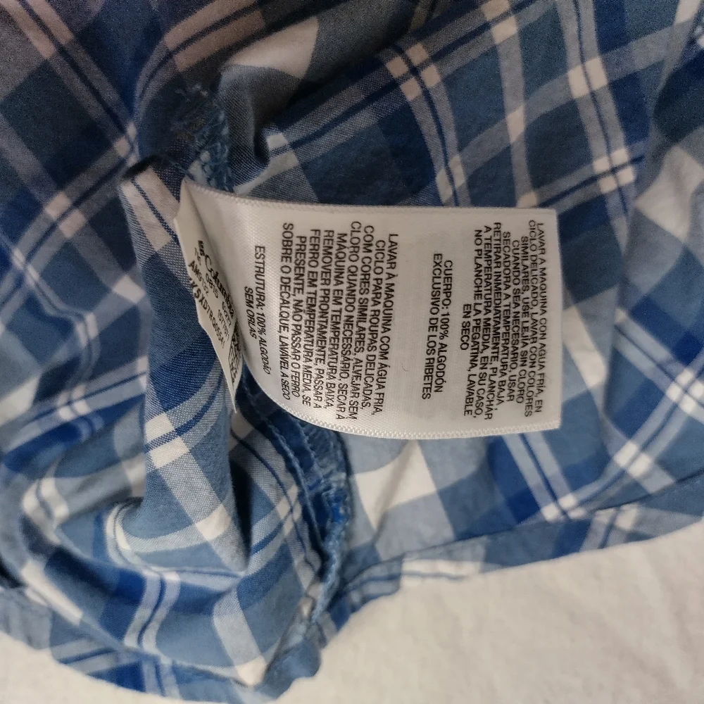 Columbia Shirt Mens size M  Blue Plaid Regular Fit Button Up Camp Casual Outdoor